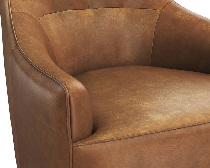 PB-06CAR  Leather Swivel Chair- Bovine Leather