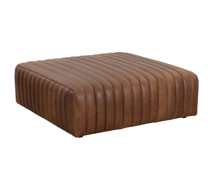 PB-06LEW Leather Ottoman- Square - ETA Sept 2024