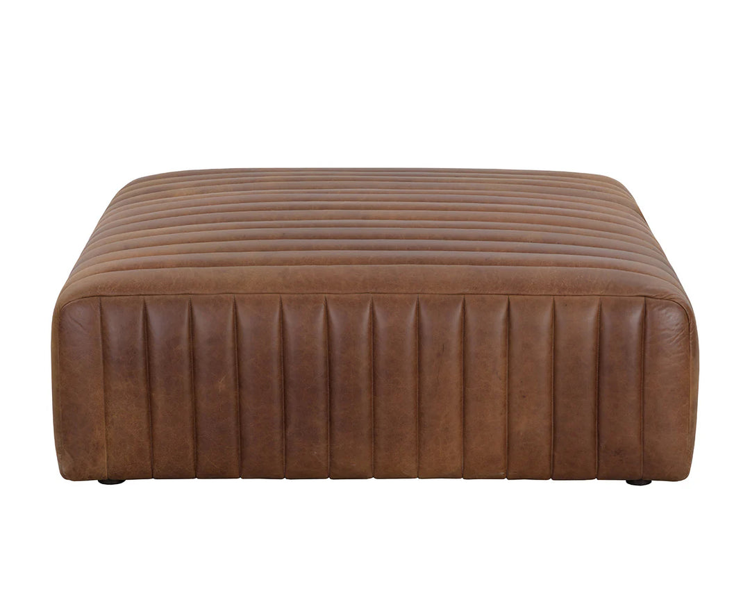 PB-06LEW Leather Ottoman- Square - ETA Sept 2024