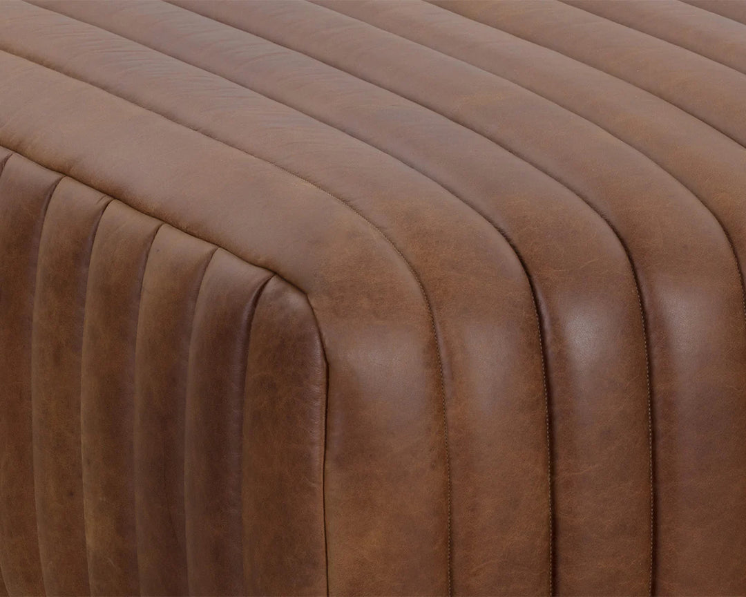 PB-06LEW Leather Ottoman- Square - ETA Sept 2024