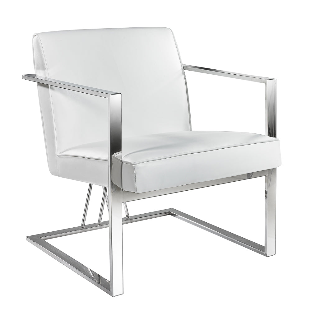 PB-11FAIR Accent Chair- White Faux Leather