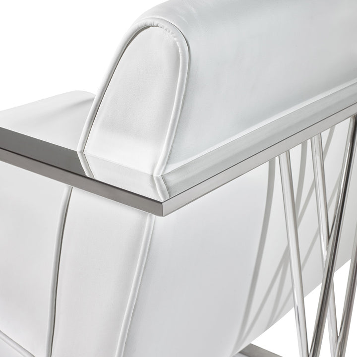 PB-11FAIR Accent Chair- White Faux Leather