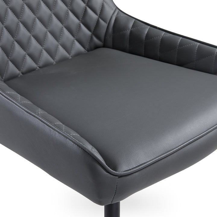 PB-11EMI Faux Leather Dining Chair - Black Legs