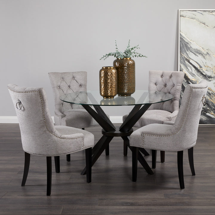 PB-11PET  Tufted Dining Chair- Platinum Fabric