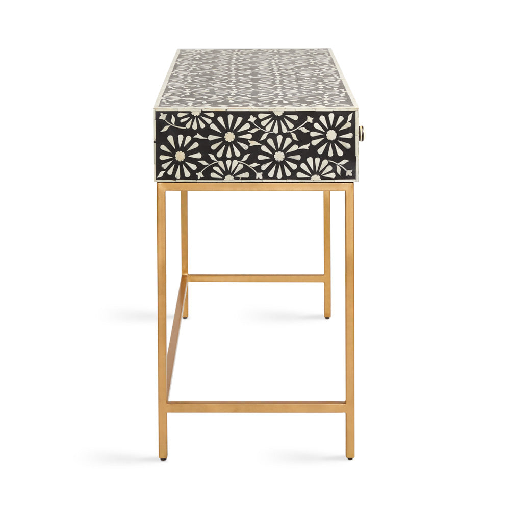 durable bone inlay console table