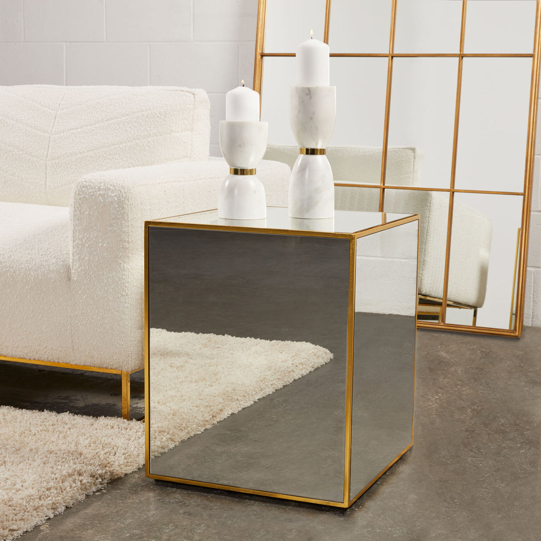 PB-11 Mirror Cube Side Table