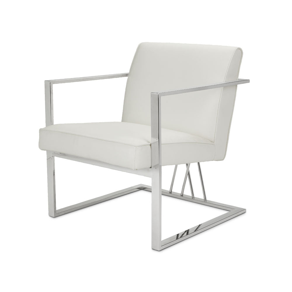 PB-11FAIR Accent Chair- White Faux Leather