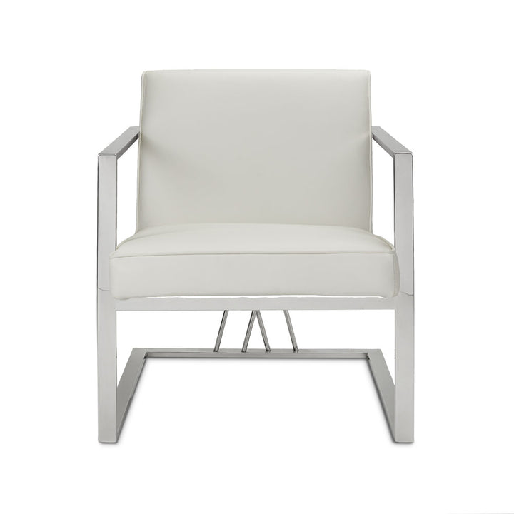 PB-11FAIR Accent Chair- White Faux Leather