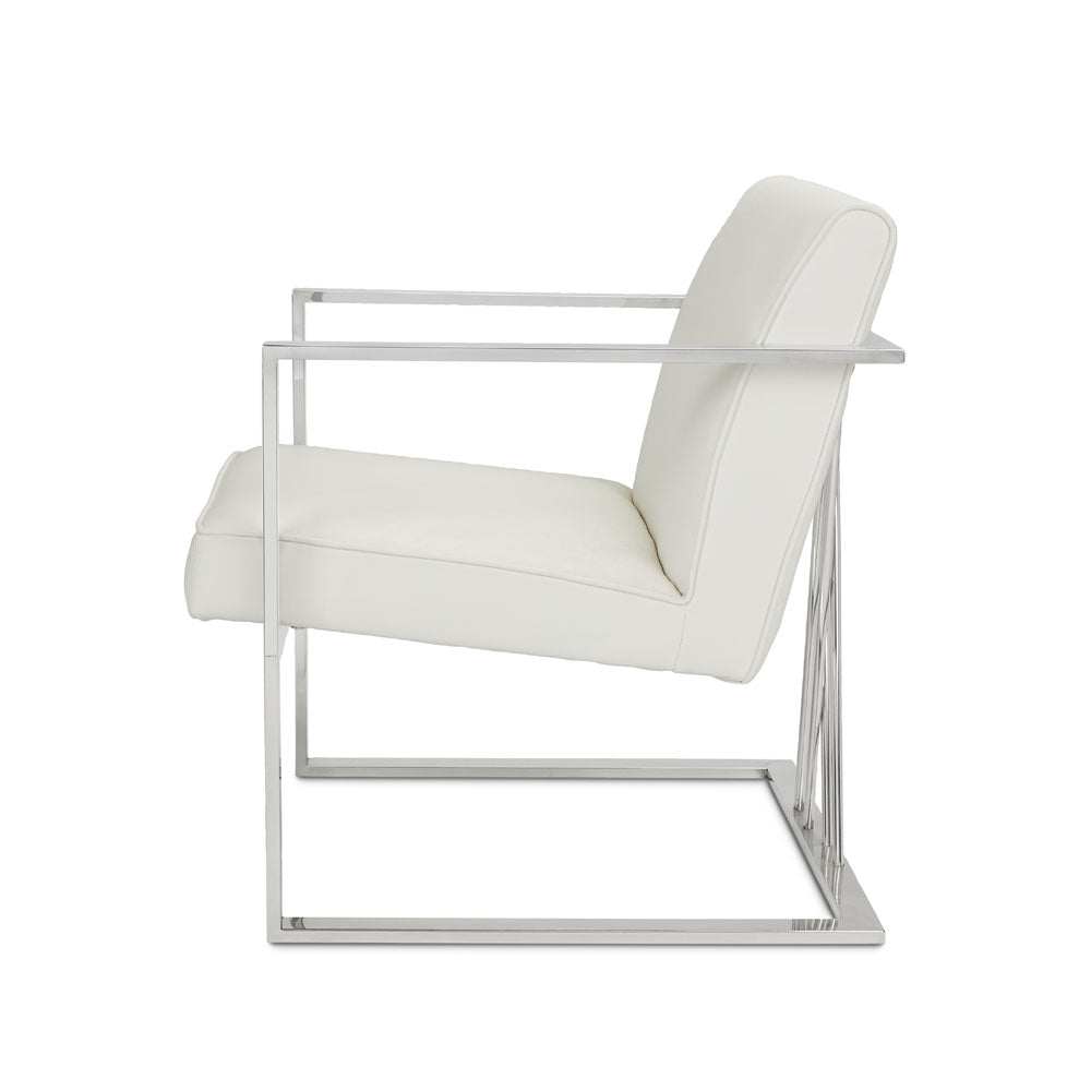 PB-11FAIR Accent Chair- White Faux Leather