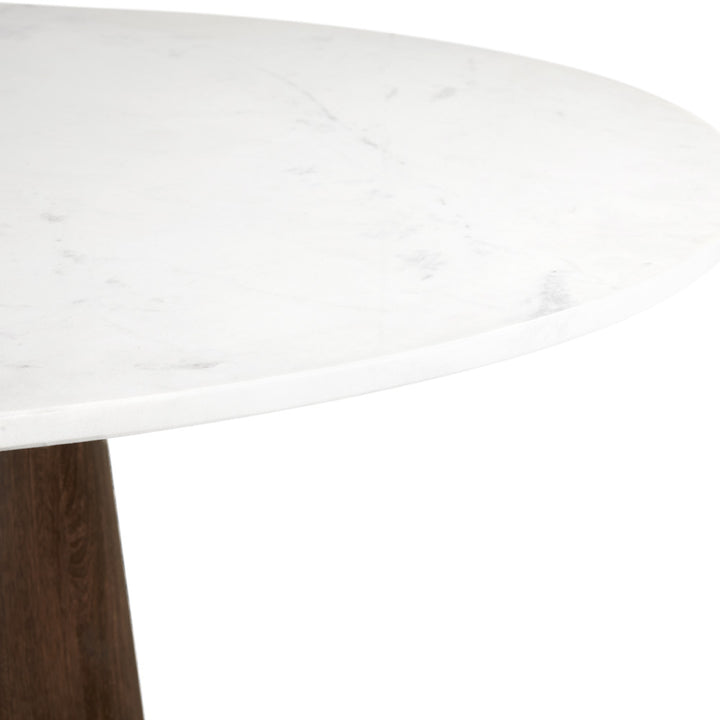 PB-11JAG Round Marble Top - Wood base Dining Table -48D