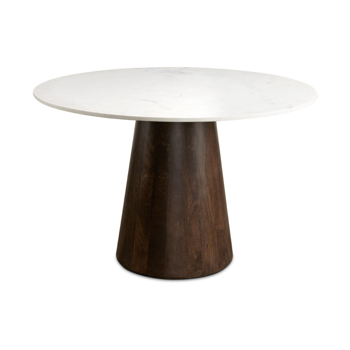 PB-11JAG Round Marble Top - Wood base Dining Table -48D