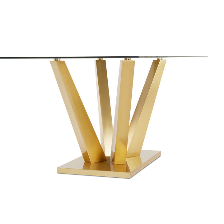 PB-11PAO Rectangular Dining Table -78.5"W- Brushed Gold