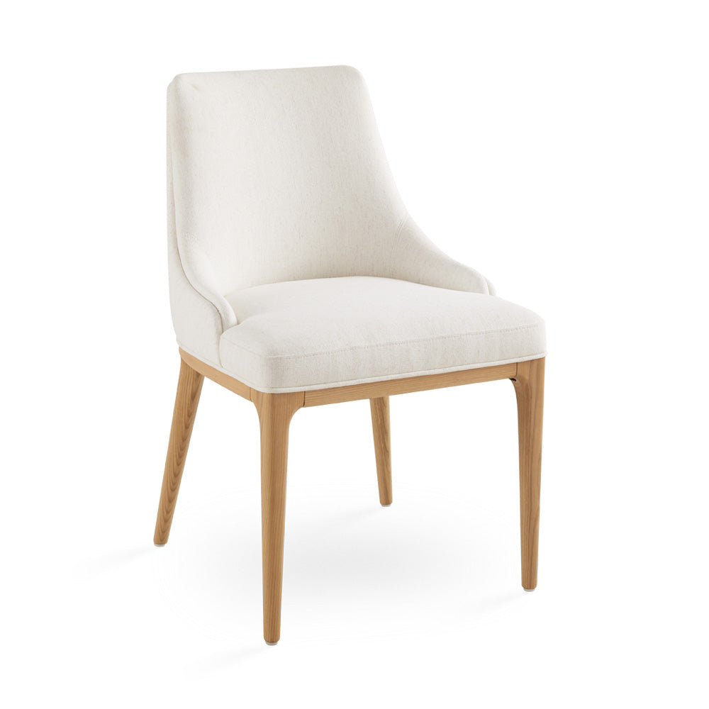 PB-11EVE Dining Chair - Ivory Linen with Light Wood