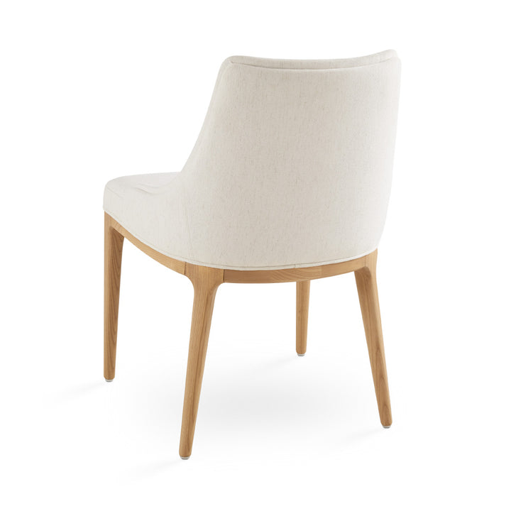 PB-11EVE Dining Chair - Ivory Linen with Light Wood