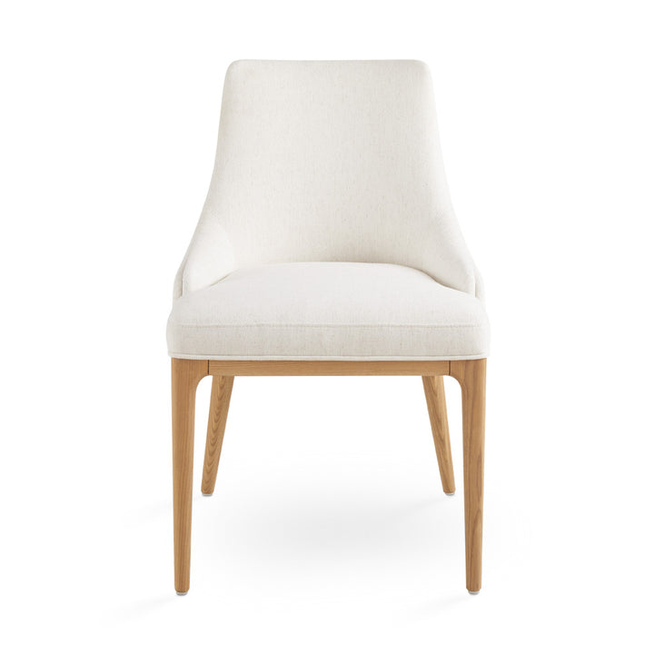 PB-11EVE Dining Chair - Ivory Linen with Light Wood