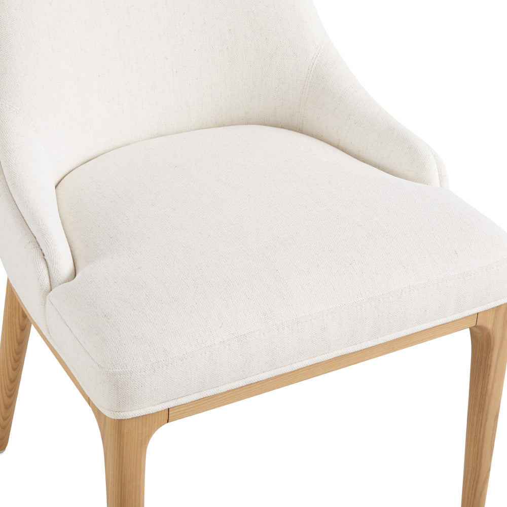 PB-11EVE Dining Chair - Ivory Linen with Light Wood