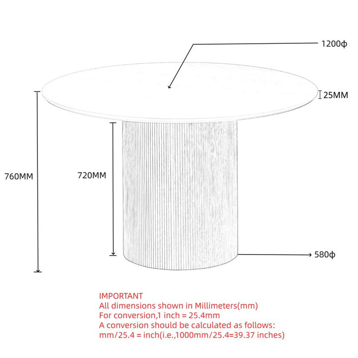 PB-07TOV Round Dining Table -47.25D