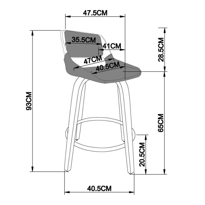 PB-07HUD Swivel Counter Stool- Walnut