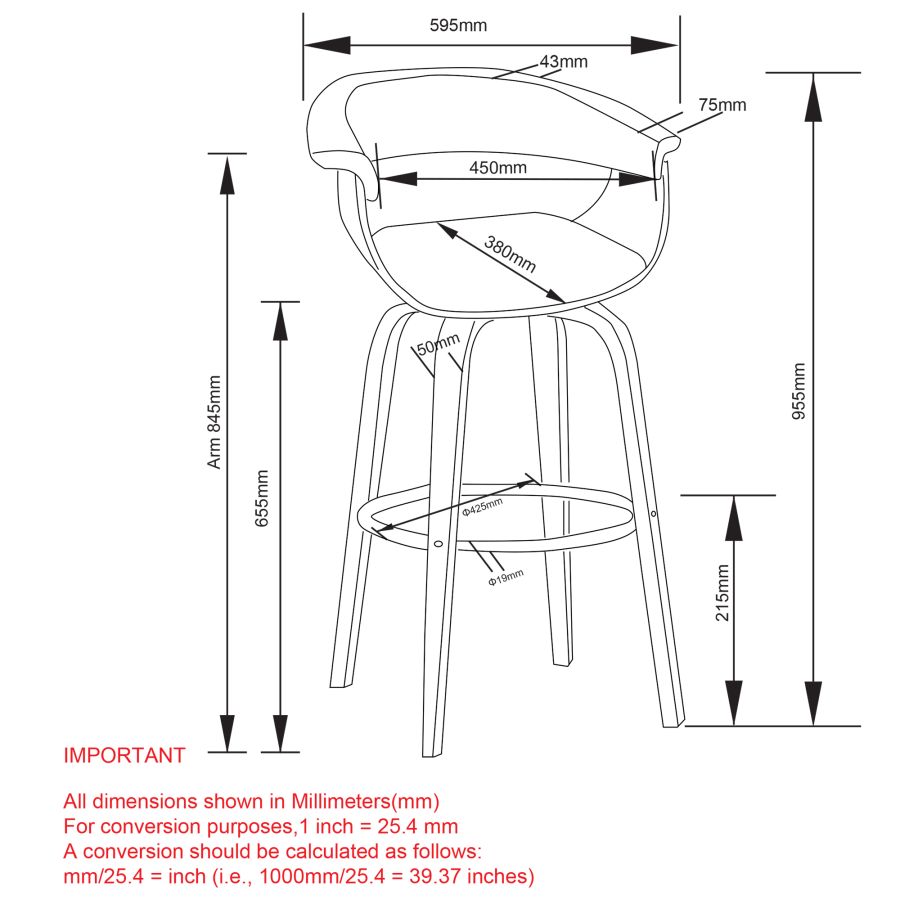 PB-07HOLT Swivel Counter Stool -Beige Fabric & Black