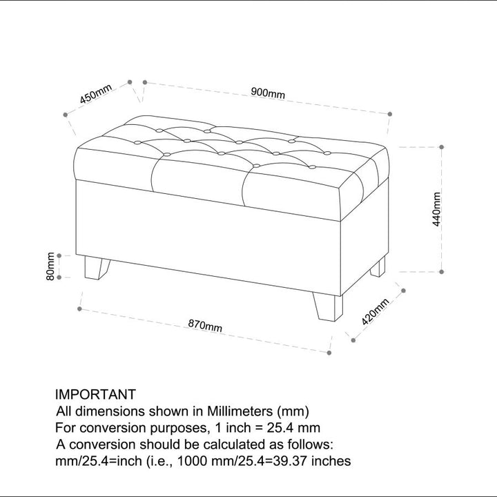 PB-07HAR Rectangular Storage Ottoman