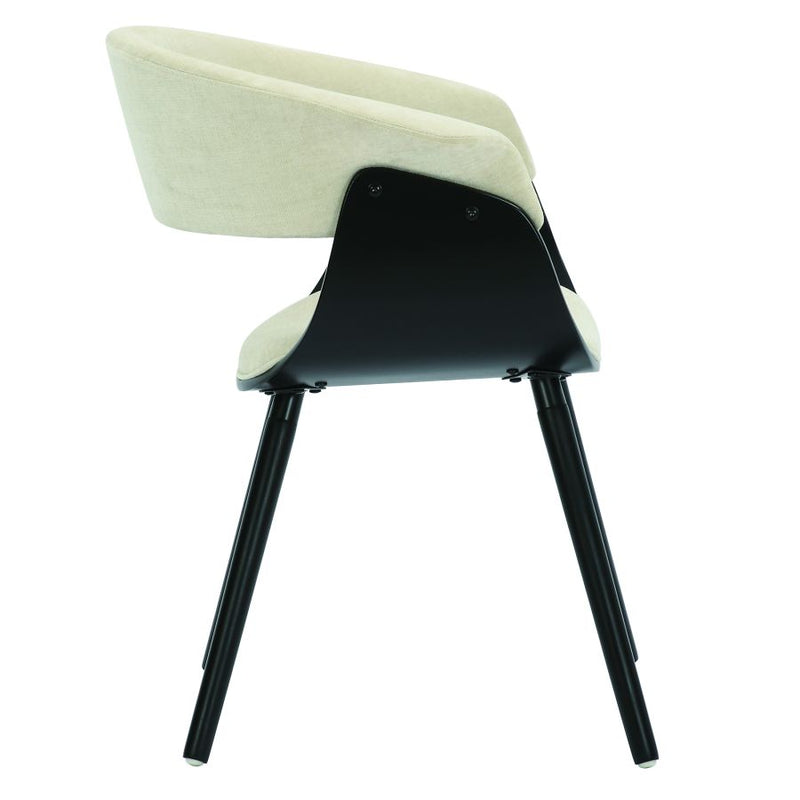PB-07HOLT Dining Chair - Beige Fabric and Black