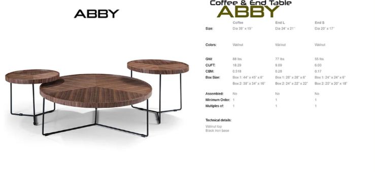 PB-26 ABBY Round Coffee Table - 39"D