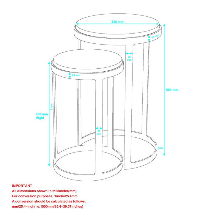 PB-07ARE 2 Piece Accent Table