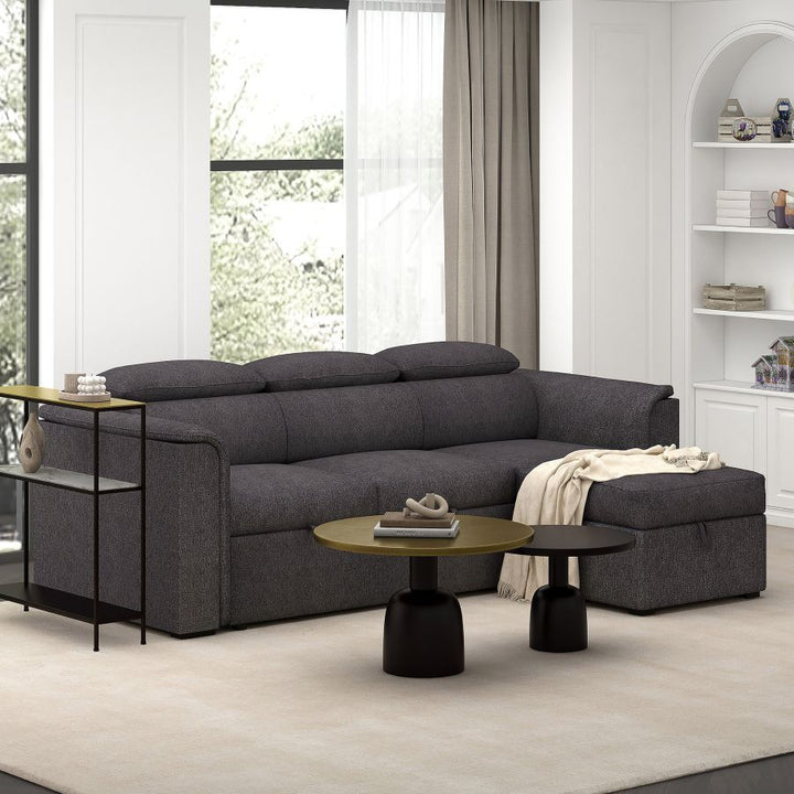 PB-07OSK Sectional Sofa with Bed and Storage -93.50"W