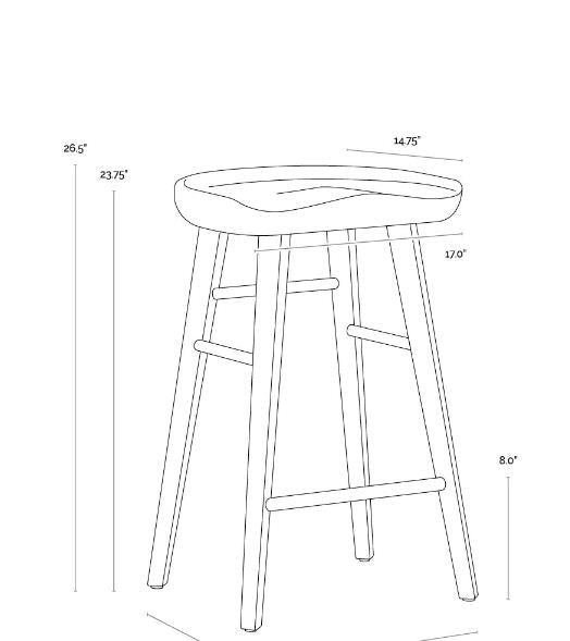 Dominic Backless Counter Stool 