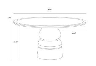 PB-06QUIN Round Dining Table - 60"D