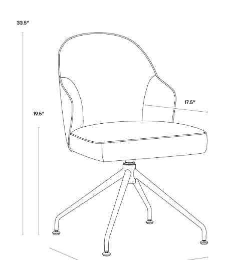 PB-06BRE Swivel Dining Chair - Fabric