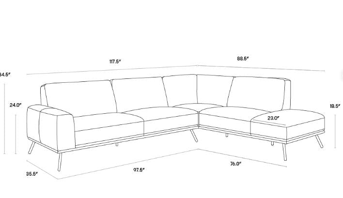 PB-06BRA Leather Sectional-RHF