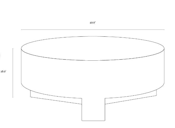 PB-06MIR Round Coffee Table - 40"D