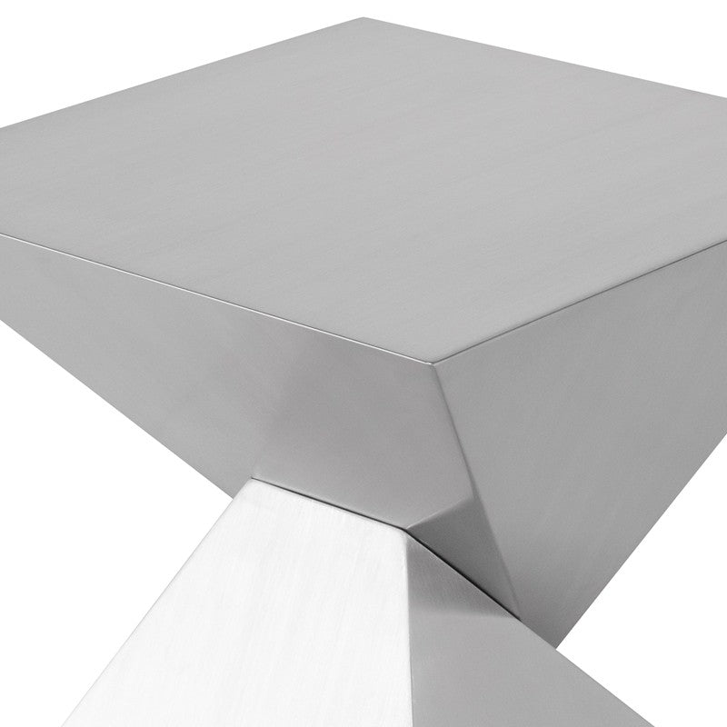 Nuevo HGSX365 Giza Steel Side Table - Brushed