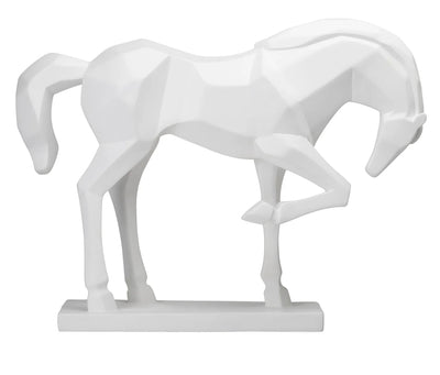 Carved Majestic Prancing Horse Decor Statue