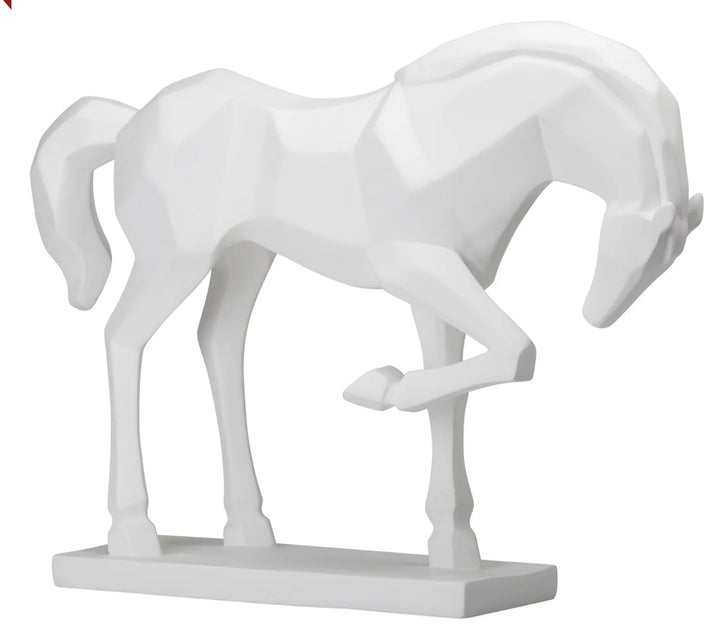 Carved Majestic Prancing Horse Decor Statue