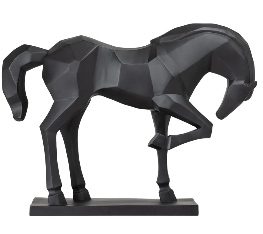 Carved Majestic Prancing Horse Decor Statue