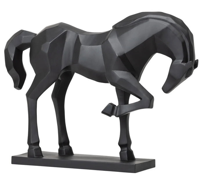 Carved Majestic Prancing Horse Decor Statue