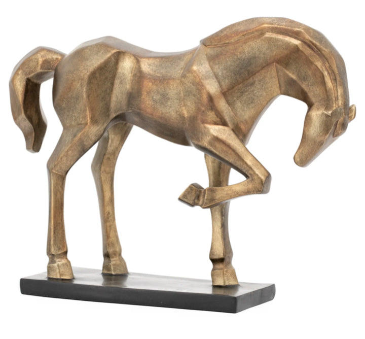 Carved Majestic Prancing Horse Decor Statue