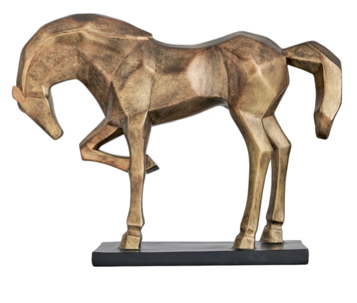 Carved Majestic Prancing Horse Decor Statue