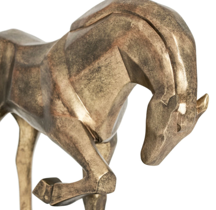 Carved Majestic Prancing Horse Decor Statue