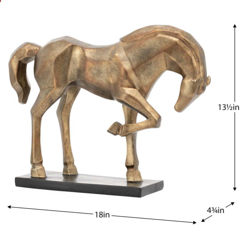 Carved Majestic Prancing Horse Decor Statue