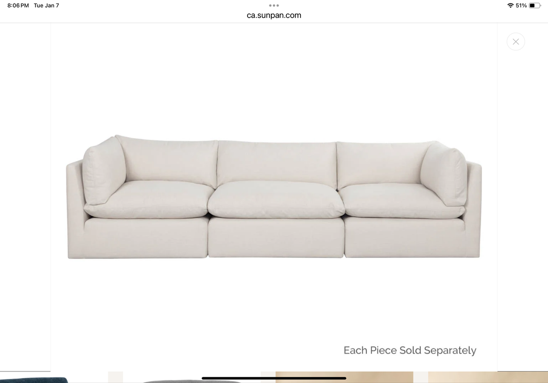 PB-06REV Modular Sofa- Armless