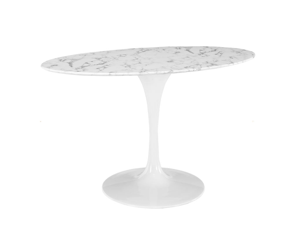 PB-28BRI Oval Faux Marble Dining Table