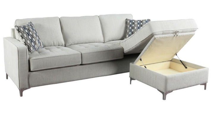 PB-10-9049 Reversible Sectional with Storage Chaise with 2 Pillows