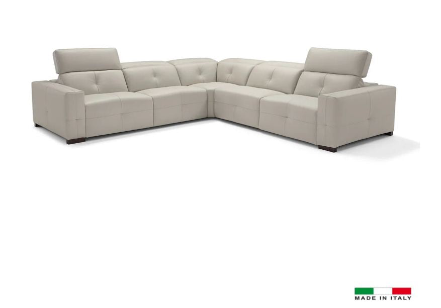 PB-26 Aldo Italian Leather Sectional- 3 Power Recliners