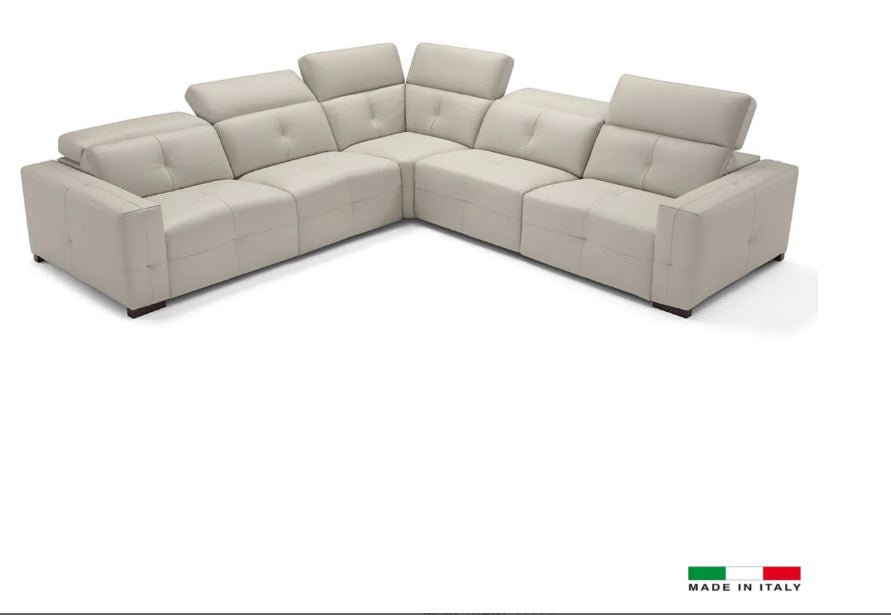 PB-26 Aldo Italian Leather Sectional- 3 Power Recliners