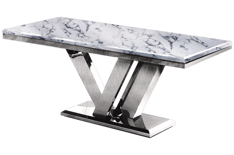 PB-22BAY Dining Table- Faux Marble