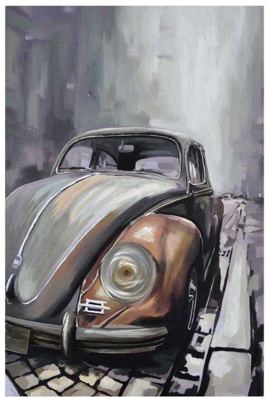 3D VW Beetle Oil Painting on Canvas