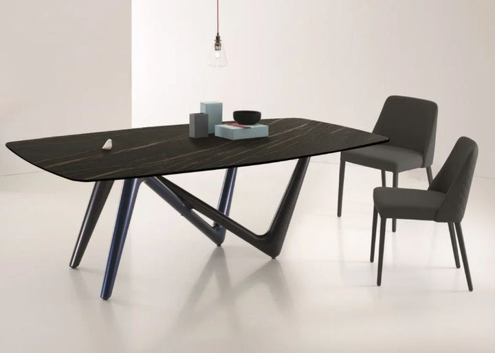 PB-26ESS  BRZ/Glass Rectangular Dining Table- 95"L